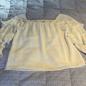 Chic Off-Shoulder Cream Blouse